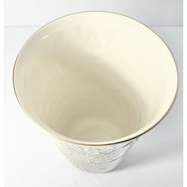 Contemporary Lenox Nature’s Impressions Pressed Embossed Leaves Porcelain Tall Vase For Sale - Image 3 of 5