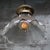 1940s Vintage Industrial Glass and Brass Pendant Light from Holophane For Sale - Image 5 of 8
