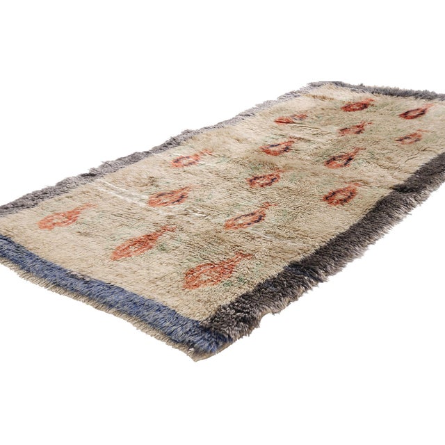 54077 Vintage Turkish Tulu Rug, 02'06 x 05'01. The Desert Flame: A Vintage Turkish Tulu Masterpiece of Nomadic Elegance...