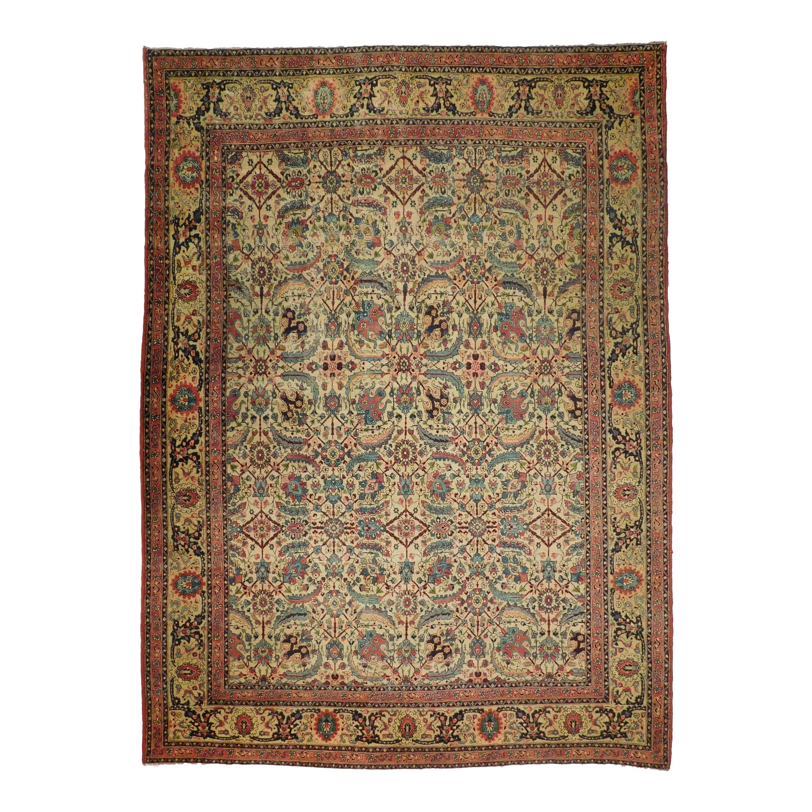 Antique Persian Dorokhsh Rug - 9' x 12'4
