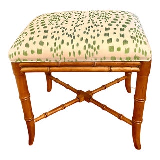 1970s Les Touches Brunschwig Fils Faux Bamboo Bench For Sale