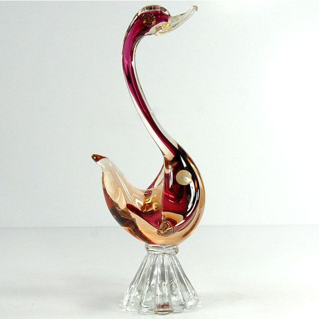 Mid-Century Modern Italian Sommerso Murano Glass Duck, 1970s For Sale - Image 3 of 11