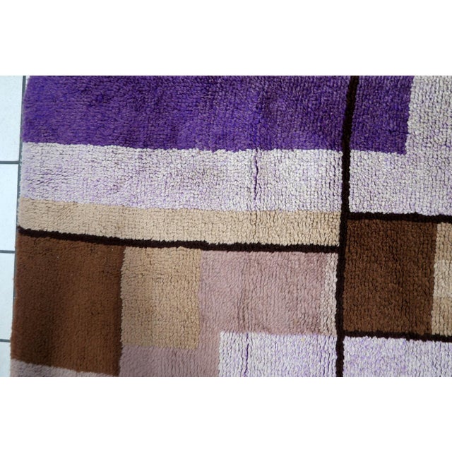 1970s, Vintage French Savonnerie Runner Modernist Design 2.9' X 8.5' For Sale - Image 9 of 13