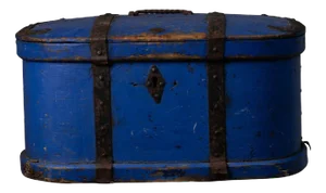 Early 19th Century Swedish Antique Bright Blue Travelling Box