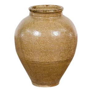 Japanese Taishō Period Two-Tone Sand Glaze Vase with Textured Finish, circa 1900