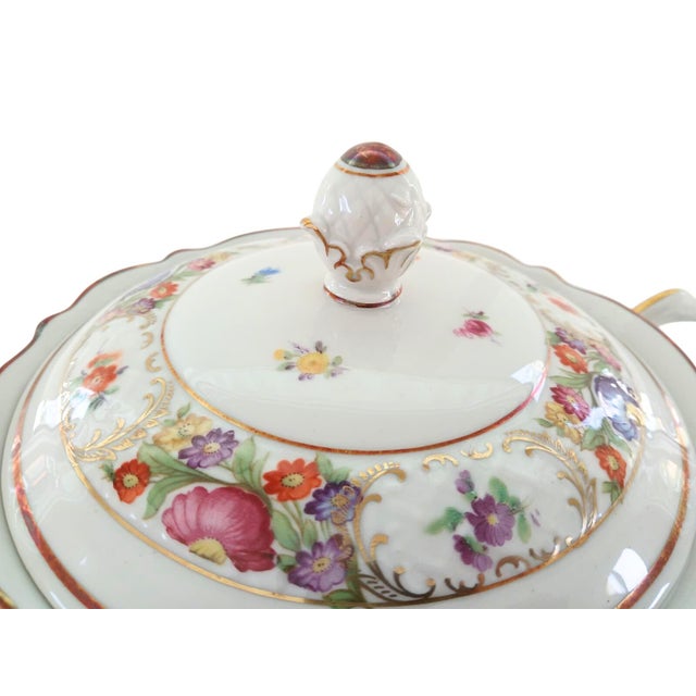 Ceramic Vintage Schumann Bavaria Fine China Empress Pattern Covered Dish Serving Styling Catchall For Sale - Image 7 of 15