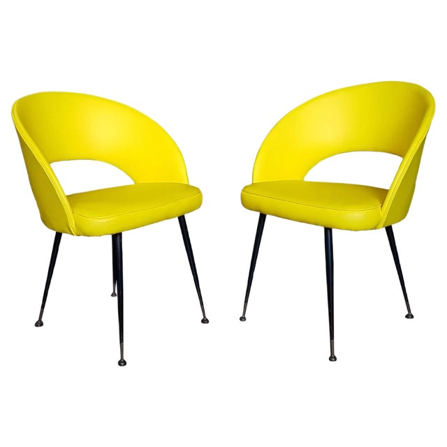 Set of Yellow Armchairs, 1950s For Sale