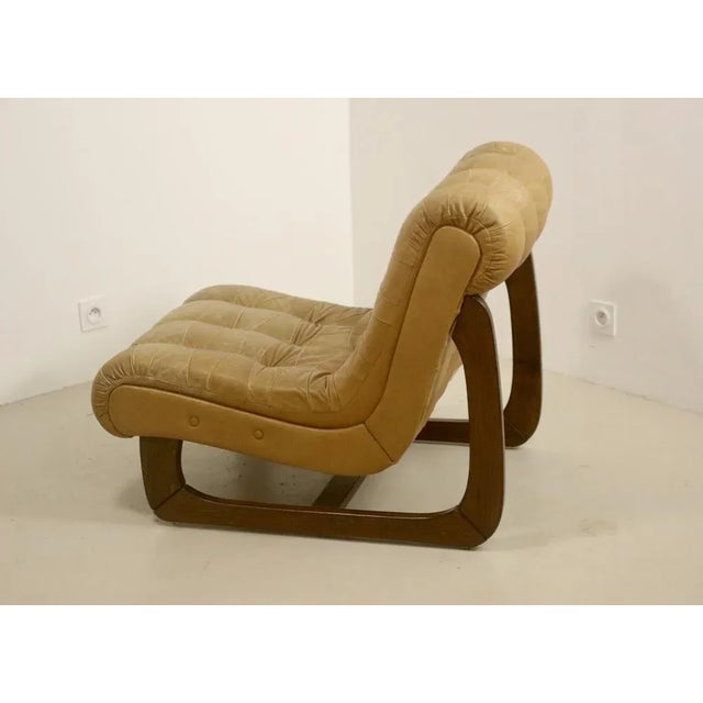 Camel Leather Armchair, 1960s For Sale - Image 11 of 13