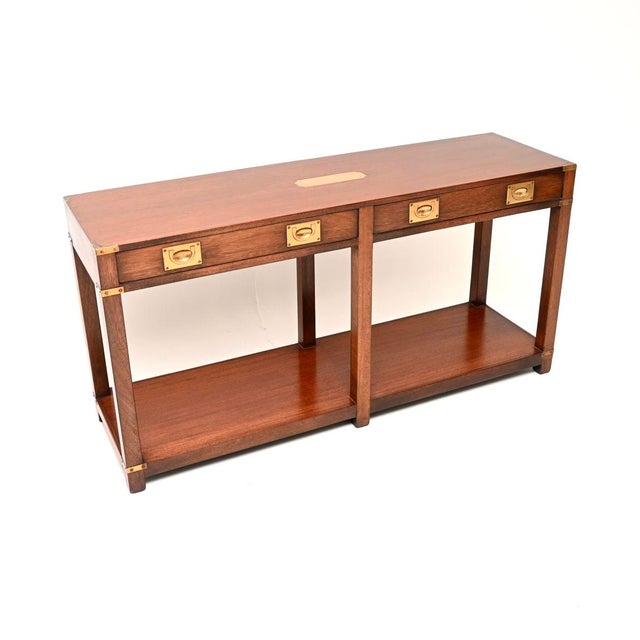 Military Campaign Console Table, 1930s For Sale - Image 12 of 12