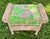 1970s Hollywood Regency Pink Wicker Vanity Stool & Matching Pillow Set – Tailored Lilly Pulitzer "On Parade" Cushion For Sale In Tampa - Image 6 of 12