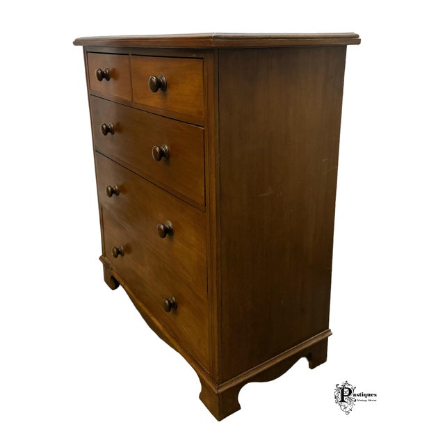 American Antique Traditional Colonial Style Walnut Chest of Drawers For Sale - Image 3 of 10