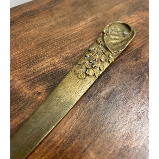 Signed Henri Rischmann. Art Nouveau Handmade Bronze Letter Opener – Shell Motif. Up for sale is a beautiful, authentic...