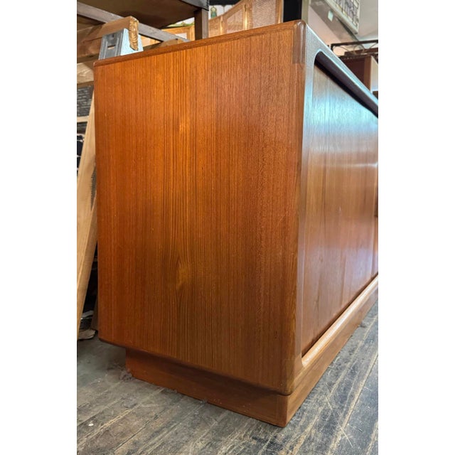 Dyrlund Mid 20th Century Danish Modern Teak Credenza by Dyrlund With Tambour Doors For Sale - Image 4 of 17