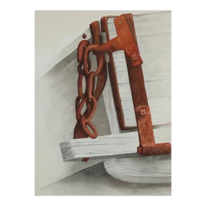 Vintage Tailgate Hitch by Jack Kaiser, Signed (Watercolor on Paper)/Andrew Wyeth