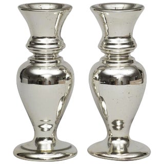 Victorian Mercury Glass Vases, circa 1870 - a Pair For Sale