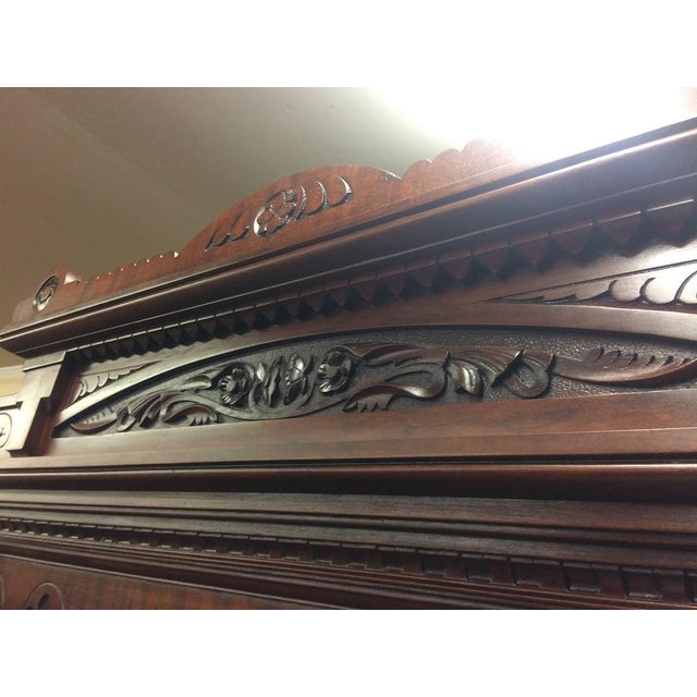 Antique Marble Top Buffet, Display Cabinet For Sale - Image 11 of 15