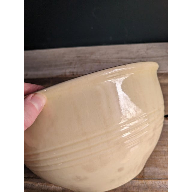 Ceramic Large Antique Stoneware Crockery Style Mixing Bowl For Sale - Image 7 of 12