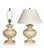 Vintage 1970s lacquered wood urn form lamps with trompe-l'oeil finish in the manner of Jean Roger. Faux finish is...