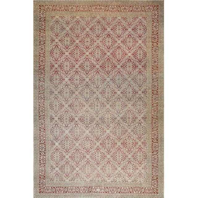 Antique Persian Yazd Area Rug 12x20 For Sale In Dallas - Image 6 of 6