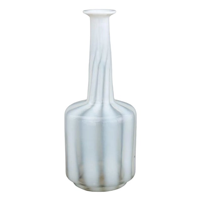 French Opaline Glass Bottle Vase For Sale