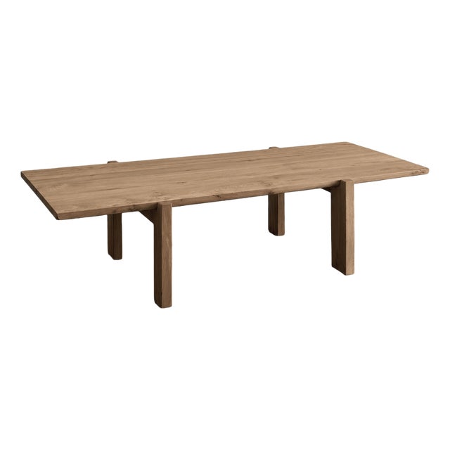 Large Brutalist Elm Dining Table by Luigi Gorgoni, 1970s For Sale