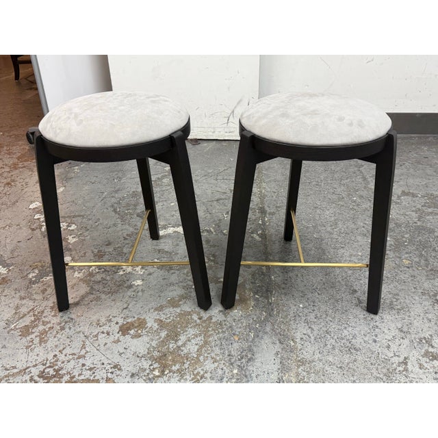 Design Plus Gallery presents a Customized Pair of Stanton Counter Stools. The counter stools simple silhouette brings a...