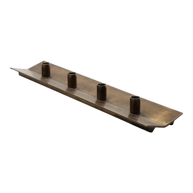 Pierre Forsell, Skultana, Swedish Mid-Century Modern Candle Holder, Brass, 1960s For Sale
