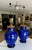 Vintage Moorish Safi Hand-Painted Cobalt Ceramic Table Lamps - Pair For Sale - Image 4 of 17