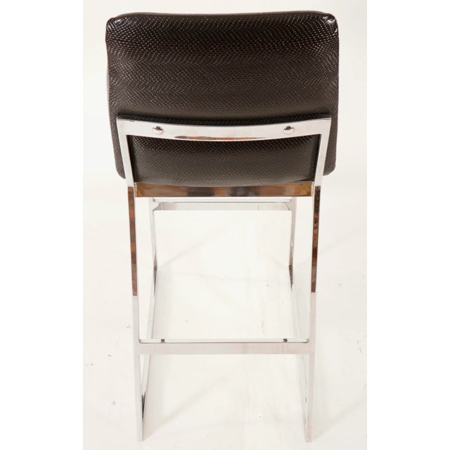 Chrome Vintage Chrome Upholstery Bar Stools by Tri-Mark Designs -Set of 5 For Sale - Image 8 of 13