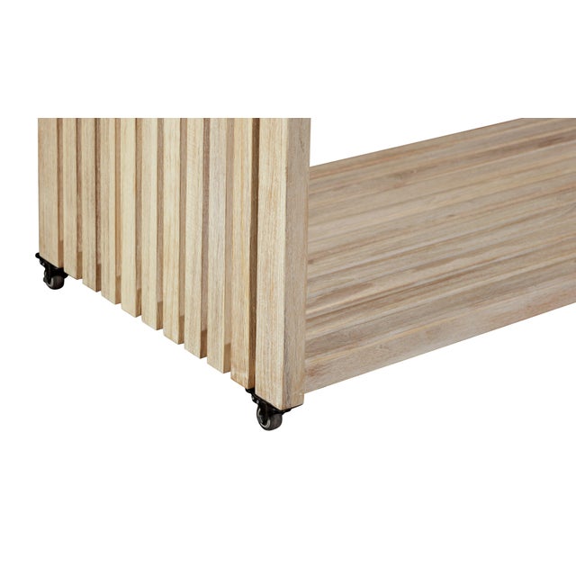 Eclipse Outdoor Solid Teak Wood Natural Look Kitchen Island For Sale - Image 4 of 9