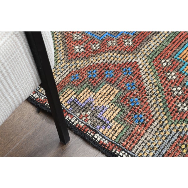 Red 1970s Vintage Turkish Oushak Handmade Wool Cotton Red Area Rug For Sale - Image 8 of 12