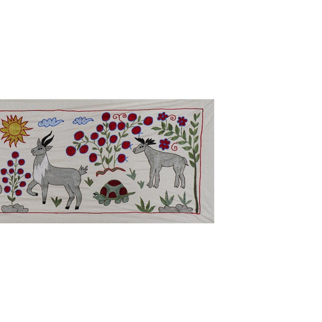 Suzani Table Runner – Deer Wall Decor For Sale - Image 4 of 11