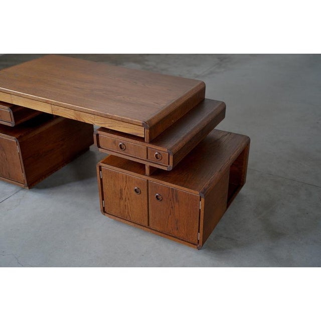 Free Standing Desk in Oak, 1970s For Sale - Image 15 of 16