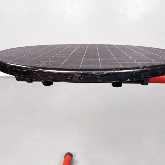 Black Mid-Century Italian Red Metal & Black Plastic Coffee Table from Magis, 1980s For Sale - Image 8 of 18