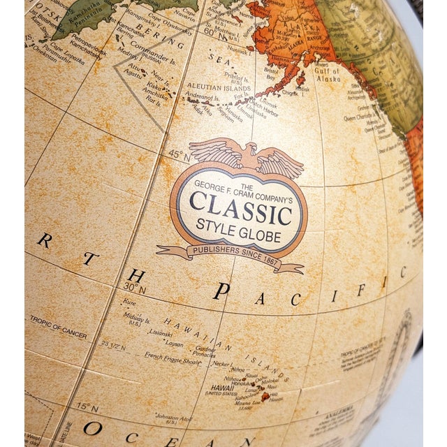 Vintage George F. Cram Classic Traditional Style Desk Globe For Sale In Providence - Image 6 of 6
