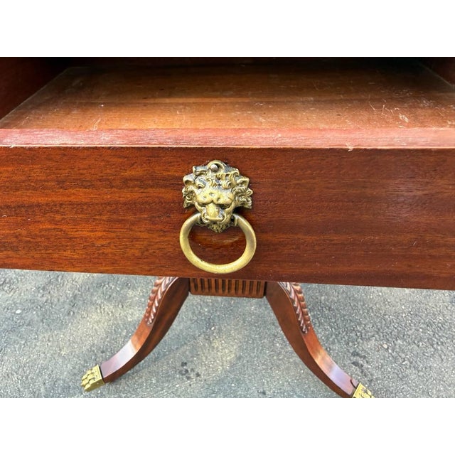 American Antique American Classical Style Duncan Phyfe Carved Mahogany Drop Leaf Side Table, For Sale - Image 3 of 18