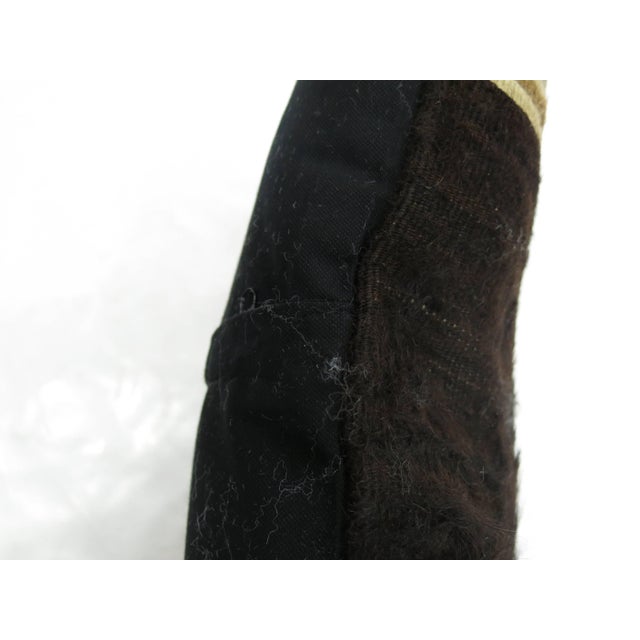 Mid-Century Modern Black Turkish Mohair Rug Pillow For Sale - Image 3 of 5