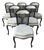 Vintage Chinoiserie Dark Jade Green Lacquer Faux Bamboo Cane Dining Chairs - Set of 6 For Sale