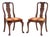 Pair of Queen Anne Style Flame Mahogany Side Chairs For Sale