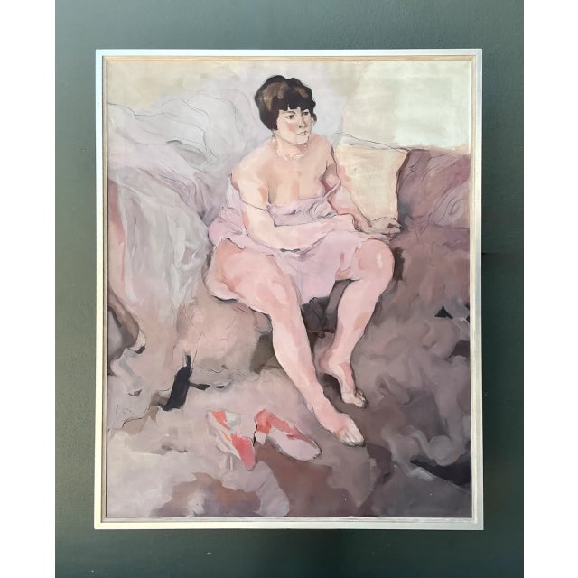 Vintage Framed Figurative Oil Painting For Sale - Image 4 of 12