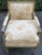 Traditional Vintage French Regency Parcel Gilt Upholstered Accent Armchair For Sale - Image 3 of 12