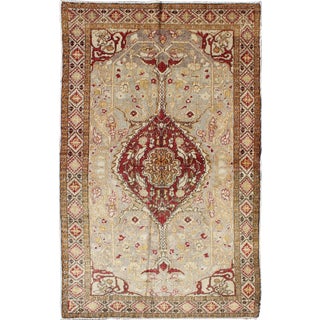 Keivan Woven Arts,NA-63769, Antique Turkish Oushak Rug - 4′ × 6′8″ For Sale