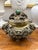 Ornate Mid 20th Century Cast Brass Chinese Incense Burner Censer With Dragons and Fu Dogs and Green Stone Finial For Sale - Image 10 of 12