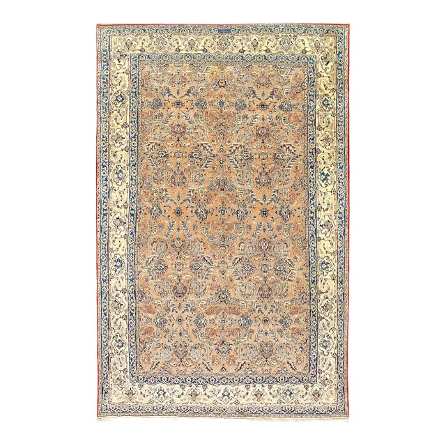 1950s Vintage Silk & Wool Persian Rug 7' X 11'4'' For Sale