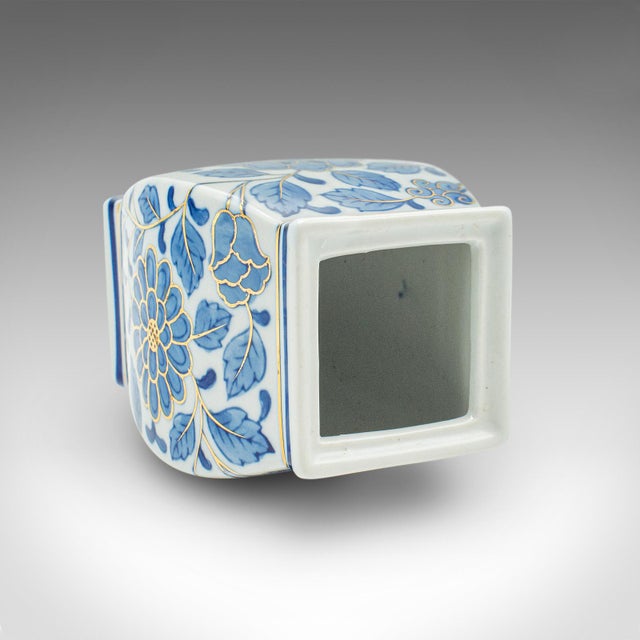 Blue 1980's Small Vintage Lidded Urn For Sale - Image 8 of 12