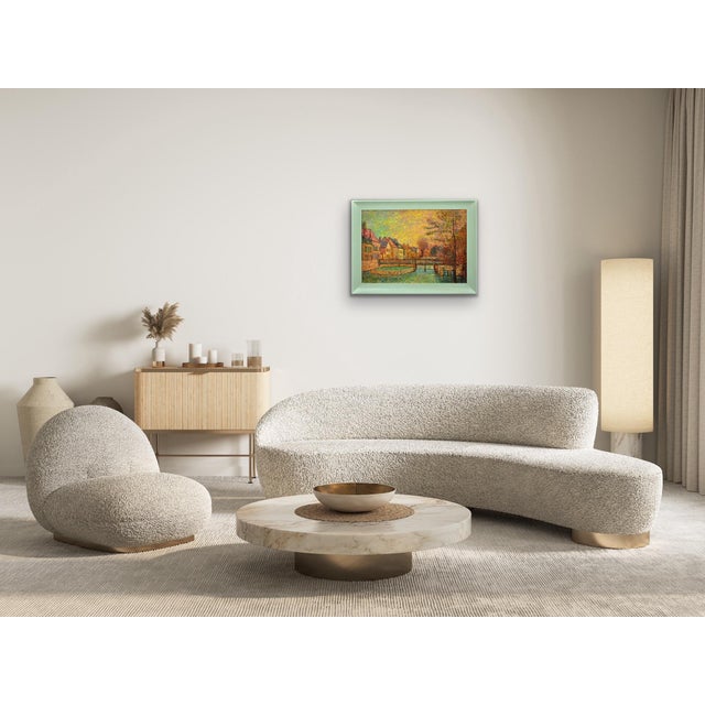 Jean Vollet, The River Eure, The Quarter of Chartres, Oil Painting, 1970s For Sale - Image 10 of 18