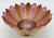 Metal Pair of Boho Brass & Pink Enameled Lotus Bowls by Sarreid Ltd. For Sale - Image 7 of 9