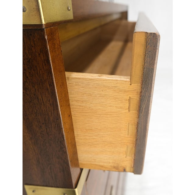 Thomasville Fine Shallow Low Profile 5 Drawer 34" High Chest Dresser Console For Sale - Image 9 of 17