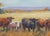 Original oil painiting by Sean Wu, Cattles are in the pasture.