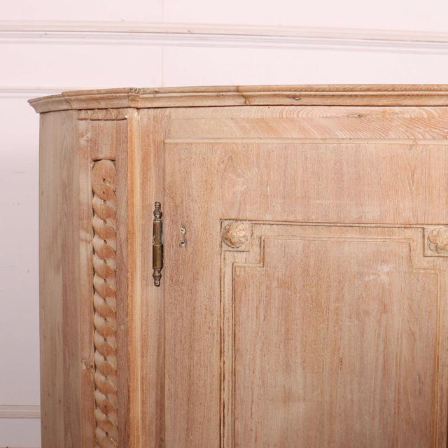 Unusual 19th C Swedish bowfront 2 door pine buffet. 1820 This piece is designed in the style of the selected designer...